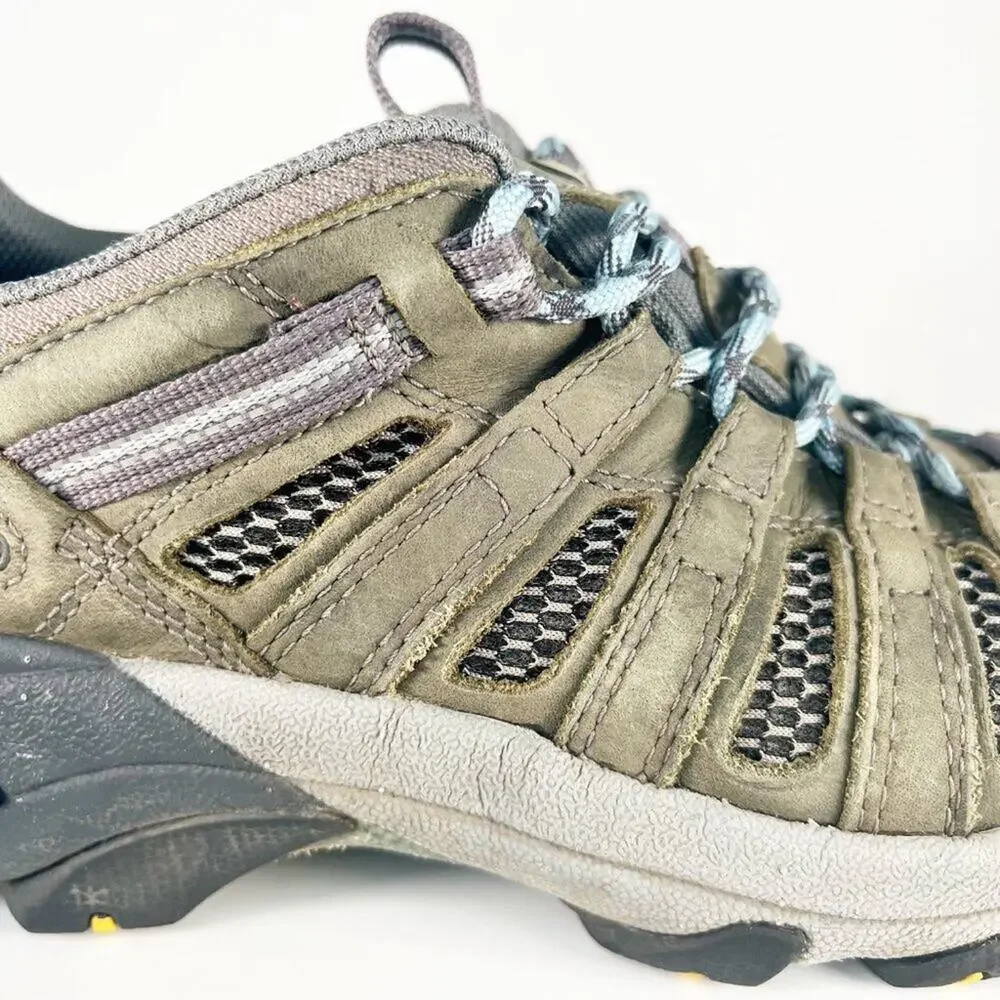 Keen 5258 Voyageur Low Leather Trail Hiking Shoes Taupe Brown Black Women 9